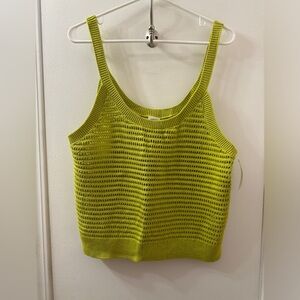 Abercrombie & Fitch Crocheted Crop Top Tank - Chartreuse NWT Sz XL